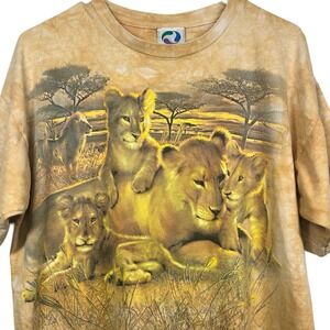 Y2K Liquid Blue Lion Habitat MGM Las Vegas Graphic Tee 2000 Vintage Large